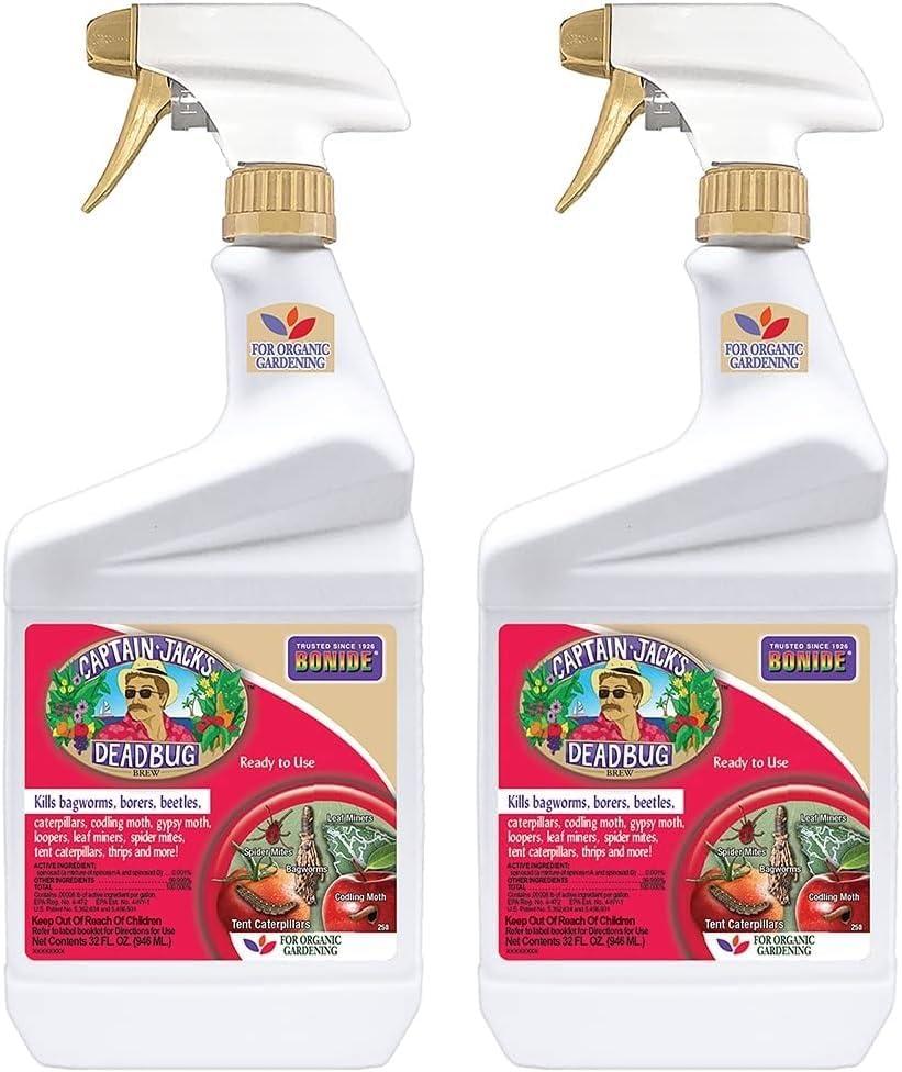 Bonide Captain Jack's Deadbug Brew Ready-to-Use Spray, 32 oz Outdoor Insecticide and Mite Killer for Organic Gardening (Pack of 2)