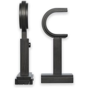 BlastHome Luxury Adjustable Curtain Rod Brackets  Premium Quality Heavy Metal Replacement Accessory  Signature Collection, Set of Two  Fits Up to 1 1/4" Diameter Curtain Rods  Brushed Dark Brown