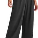 G4Free ShiftReady Women's Wide Leg Dress Yoga Pants with Pockets Dressy Casual Slacks High Waist Work Trousers (Black, M)
