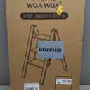 WOA WOA 2 Step Ladder, Foldable Step Stool, Aluminum Lightweight Ladder for Home Kitchen Closet, Anti-Slip Pedals, Ease of Folding, Portable, 300lbs Capacity - White