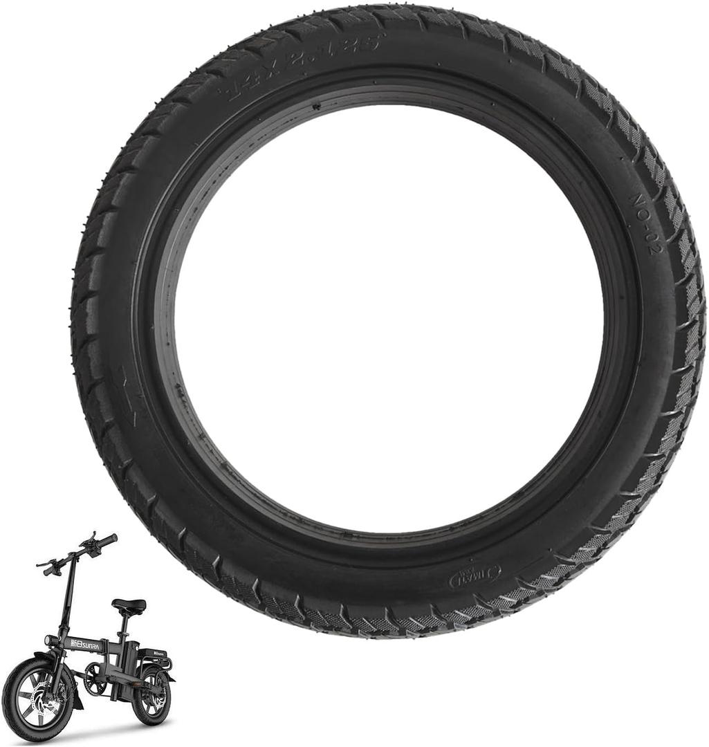 14x2.125 Bicycle Solid Tire, 14 inch Bicycle Tubeless Solid Tire, for 14 inch Electric Bicycle [Puncture-Proof] [Anti-Skid] [Wear-Resistant]