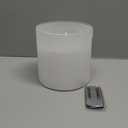 Eywamage 3 Wick Clear Glass Flameless Candle with Remote, Large Flickering LED Battery Pillar Candle  6" H 6"