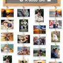 CJIAWYS Picture Frames Collage Wall Decor Hanging Photo Display Frame Felt Letter Board with 340 Letters and 30 Clips, Unique DIY Collage Picture Frames for Dorm Room Decor, Christmas Birthday Party