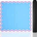 TIASUSAN Light Blue Mahjong Mat (31.5 x 31.5) with Black Carrying Bag, Anti-Slip, Noise-Reducing Mahjong Mat for Table, Board Games, Dominoes, and Card Games