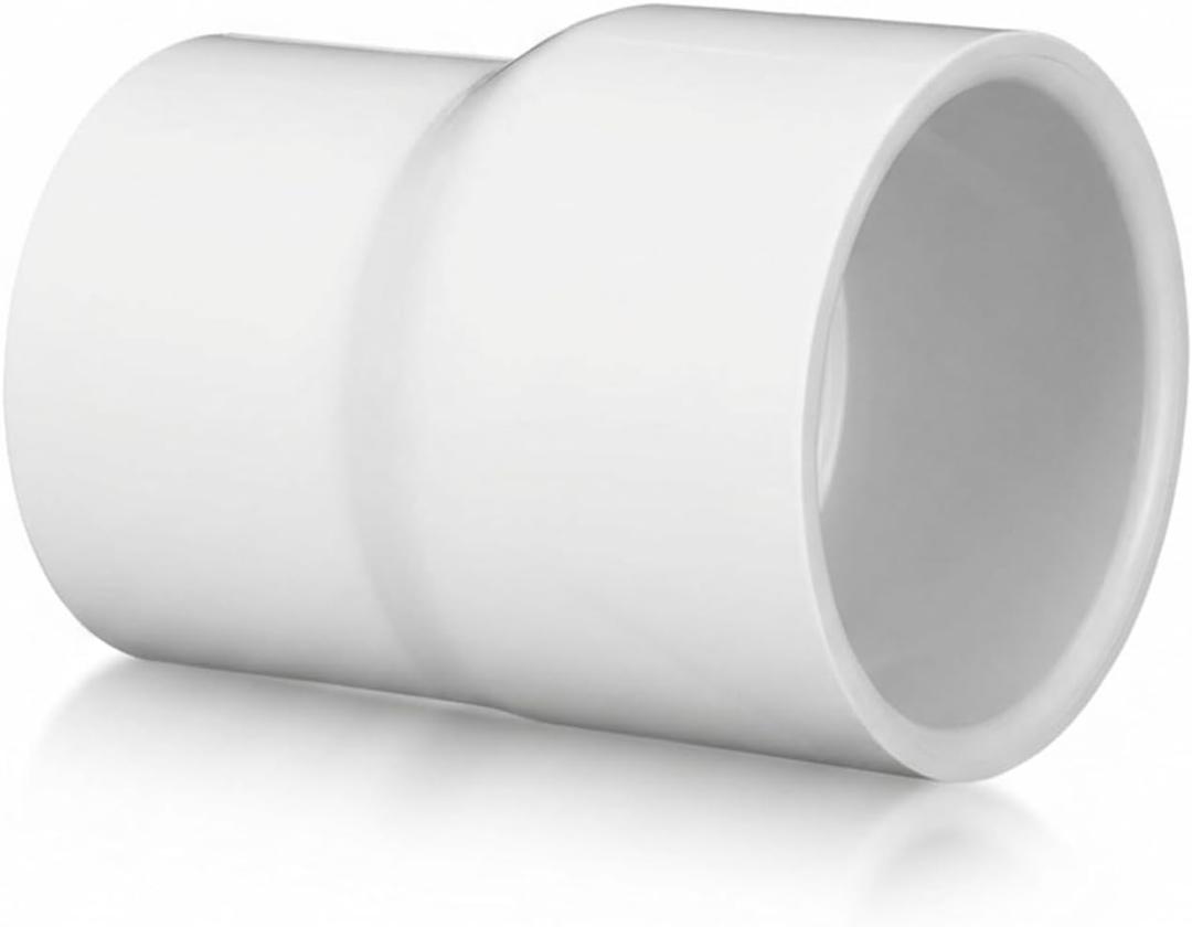 Pushglossy 1-1/2'' X 1-1/4'' PVC Pipe Fitting Schedule 40 Compatible with 429-E Series Eccentric Reducer Coupling Suitable for High-flow Capacity, Plumbing, Irrigation, Pool, Spa, White