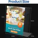 Dynta Acrylic Sign Holder 8.5 x 11 Inches, 8 Pack Clear Plastic L-shape Vertical Paper Holder, Table Display Stand for Event, Office, Store, Business, Party