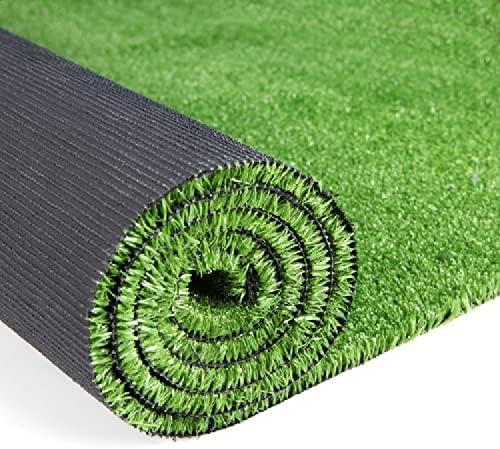GRASS EXPRESS Artificial Grass Turf, 10ft x 10ft 0.4" Pile Height, Indoor Outdoor Fake Astroturf Rug Carpet Mat for Balcony Decor Backyard Patio Backdrop Fence Wall Decorations Dogs, Green 
