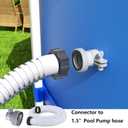 1.5" Pool Pump Hoses with Adapter Type B Connector Kit for Intex Coleman Above Ground Pools -1 1/2 Pool Hose Compatible with 1500-2500 GPH Sand Filter Pumps & Saltwater Systems (2, White)
