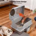 Stainless Steel Litter Box with Lid, XL Enclosed Metal Cat Litter Box