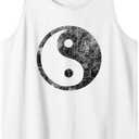 Vintage Yin Yang Tank Top (Small, White)