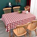 Gingham Table Cloth for Square Tables red Checkered Plaid Tablecloth Heavy Duty Cotton Blend Washable & Wrinkle Table Cover for Outdoor Kitchen Dining Picnic Camping (60x60 Inch)