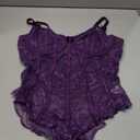 Avidlove Bodysuit for Women Sexy Lace Top One Piece Lingerie V Neck Mesh Tops Going Out Cami Naughty Push Up Body Suit S-XXL (Purple)