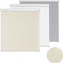 ChrisDowa Cordless 100% Blackout Roller Shade, with Striped Jacquard, Thermal Insulated, UV Protection Fabric, Total Blackout Blinds for Window, French Doors, Home and Office. Beige, 34" W x 72" H