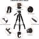 JOILCAN Tripod Camera Tripods, 74" Tripod for Camera Phone Video Recording, Heavy Duty Cameras Tripod Stand, Professional Travel DSLR Tripods Compatible with Canon iPhone, Max Load 15 LB