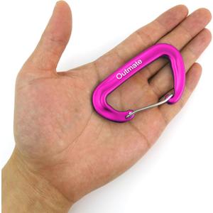 Outmate 12kN 8cm Heavy-Duty Carabiner Clips - Durable, Lightweight Aluminum Alloy Carabiners for Hiking, Camping, Keychains, Dog Leashes, Hammocks & More 2 Pack