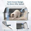 Suzzipaws Stainless Steel Litter Box with Lid, 17.313.49" Kitty Litter Box for Kittens & Small Pets, High Sides Metal Cat Litter Box for Leak Proof, Easy to Clean, Non-Stick, Odor Control