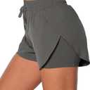 Sunzel 2 in 1 High Waist Running Shorts for Women Quick Dry Elastic Athletic Shorts with Pocket and Drawstring Workout Summer (Gray, M)