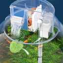 HIERYAN Circular Fish Tank Filter, Aquarium Hang on Filter, Small Fish Tank Filter with Biochemical Sponge, Suitable for a Circular Fish Tank with a Diameter of 5.35″ - 7″