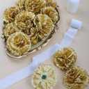 50 Pack Artificial Silk Carnation Picks, Artificial Flowers Carnation Heads with Stems for DIY Flower Wall Wedding Bouquets Centerpieces Arrangements Decorations -Gold