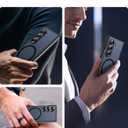 Magnetic for Samsung Galaxy Z Fold 6 Case Compatible with MagSafe [Fast Wireless Charging][Anti-Fingerprint][Military Shockproof] Translucent Matte Silicone Bumper for Z Fold 6 Phone Case, Black