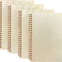Cregugua 4 Pieces B6 Wooden Cover Sketchbook 80 blank Pages Jounal Notebook 7 x 5 In Blank Spiral Notebook for Crafts