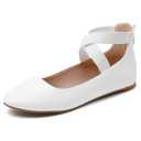 DREAM PAIRS Women's Comfortable Fashion Elastic Ankle Straps Flats Shoes, 8.5