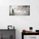 Home Decor Graffiti Canvas Wall Art for Living Room Boy Painting Butterflies Pictures Modern Street Graffiti Artwork Prints, Framed 40" x 20"