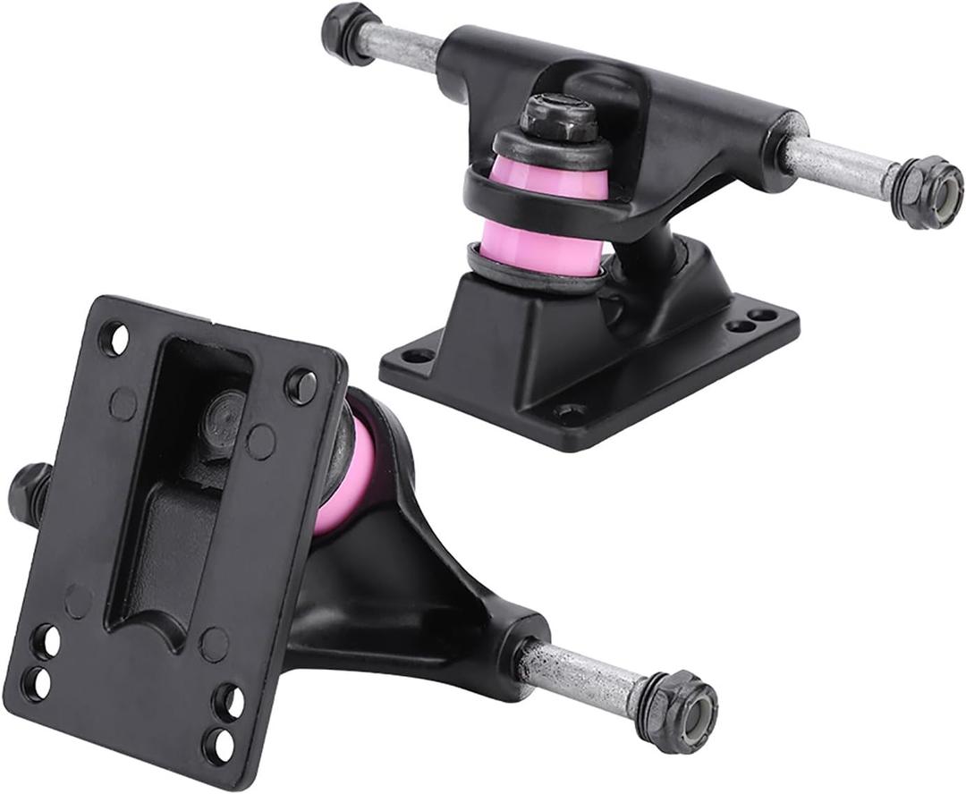 2pcs Skateboard Truck Independent Skateboard Aluminum Metal Alloy Skateboard Trucks 3.25inch Wheels(Black)