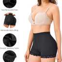 AOSBOEI Women Butt Lifter Panties Padded Shapewear Hip Enhancer Pads Shorts Seamless Underwear Tummy Control Boyshorts (Black, S)