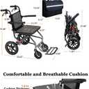 Wheelchairs for Adults Transport Chair Lightweight Foldable with Handbrakes, 20lbs Transport Wheelchair Lightweight Foldable for Seniors, 15 Inch Seat, Supports 270lbs (15 Inch Seat)