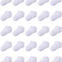 Duufin Toddler Socks, 25 Pairs Kids Baby Low Cut Half Cushion Ankle Socks for Toddler Boys Girls, 4-6 Years, White