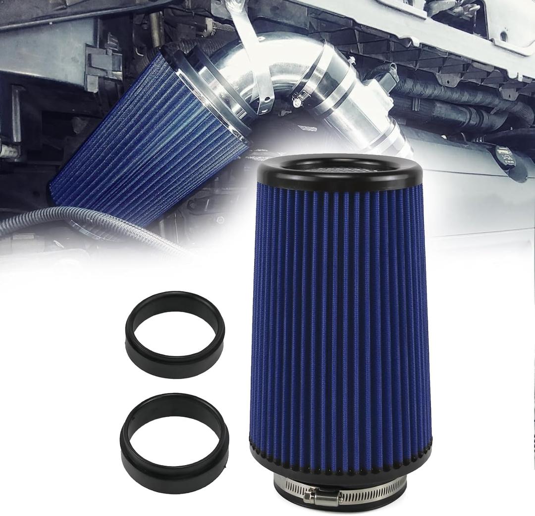 RYANSTAR Universal Clamp-On Air Filter Three Different Size 3in 3.5in 4 in High Flow Round Tapered Cone Closed-Top Cool Air Filter Cleaner Fit Compat