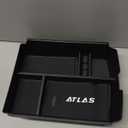 EDBETOS Center Console Organizer Tray Compatible with Atlas Accessories 2018 2019 2020 2021 2022 2023 Secondary Armrest Storage Glove Box Divider ABS Black Materials (white)