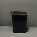 CEROELDA Small Bathroom Trash Can with Lid Soft Close-5L/1.3 Gal Slim Garbage Can-Metal Step Wastebasket-Rectangle Narrow Waste Bin for Office, Bedroom, Toilet, Live Room-Black