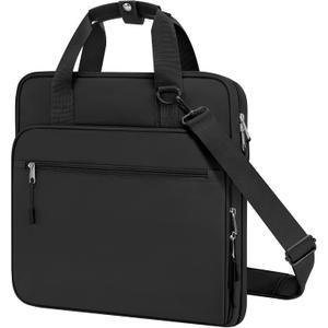 3 Ring 2 Inch Zipper Binder, 500 Sheet Capacity Binder with Zipper for Girl and Boy, Compatible with 13-Inch MacBook, Handle and Shoulder Strap Included (Black)