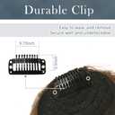 BARSDAR Medium Brown Human Hair Bangs Clip in - 100% Real Human Hair Clip in Bangs for Women - Medium Brown French Bang Extensions Natura Fringe with Temples Hairpieces