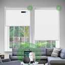 Motorized Blinds with Remote, Thermal Insulation Roller Shades | Blackout Automatic Shades with Solar Panel Cordless Smart Blinds for Windows, Horizontal Roller Shades, White, 24" x 72" 
