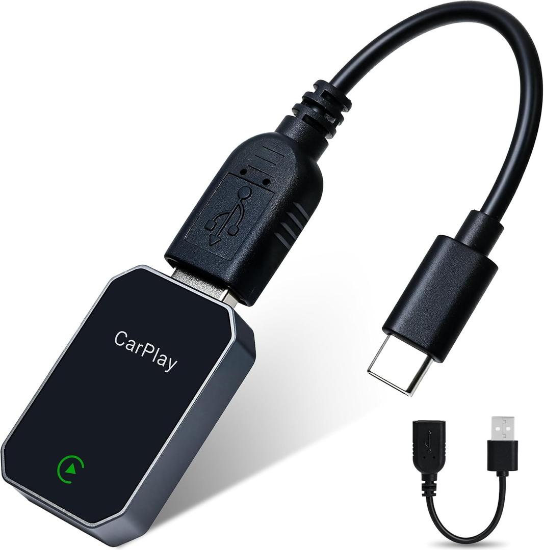 Redlake Wireless CarPlay Adapter for iPhone 2025 Upgrade Seamless Connection for Convert Wired to Wireless Car Play Adapter Mini Apple Carplay for iOS 10+,USB/Type C