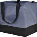 Canvas Reusable Grocery Bags Heavy Duty, 8.3 gal Foldable Large Canvas Tote Bag with Handles, Holds 60 lbs Canvas Shopping Bags & Washable Eco-friendly Bags with 5 Pockets, Blue+Black 1 Bags
