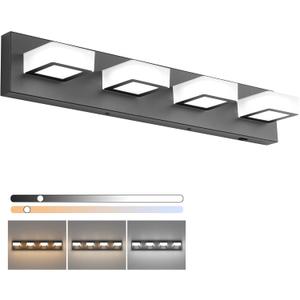 Ralbay 5 Color Temperature Black Vanity Lights for Bathroom Dimmable Acrylic Modern LED Black Bathroom Lighting Fixtures Over Mirror, 26 inch