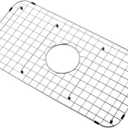 APPASO Stainless Steel Sink Protectors, 25-1/8" x 12-7/8", Center Drain Sink Bottom Grid, Sink Mats and Sink Racks for Bottom of Kitchen Sink