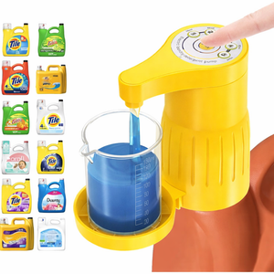 Electric Laundry Detergent Pump - Reusable Laundry Detergent Dispenser with Graduated Cup for Liquid Detergent, USB Rechargeable, Ideal for Laundry Room Organization (White)