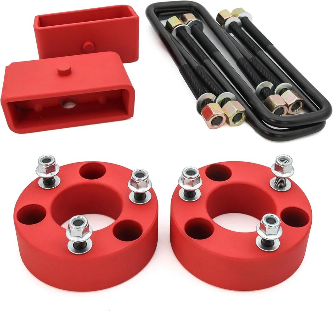 3 Inch Front 2 Inch Rear Leveling Lift Kit for 2005-2022 Nissan Frontier 2WD/4WD - Grade A Coating Strut Spacer Suspension Leveling Kit for Nissan Frontier Pickup Trucks, Wrinkle Red