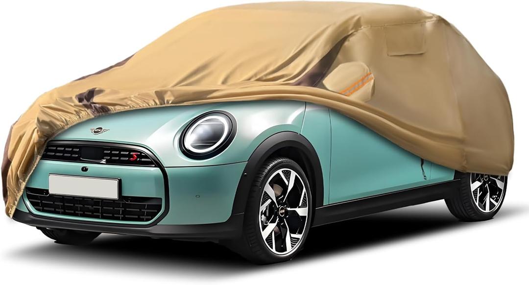 Car Cover Waterproof Compatible with Mini Cooper 2002-2024 Cooper S Hardtop Convertible 2 Door, Outdoor Heavy Duty Car Covers Rain Sun Snow Protection with Zipper and Windproof Buckle