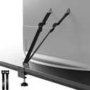 PUTOROGA TV Safety Straps, No-Drill TV Straps Safety for Flat Screen, Anti-Tip Furniture Anchors for Baby Proofing, Earthquake Straps with Metal C-Clamp, VESA Mount, 304 Stainless Steel Screws, Black