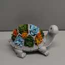 Nacome Garden Outdoor Statues Turtle with Succulent and 7 LED Lights - Lawn Decor Tortoise Statue for Patio, Balcony, Yard Ornament - Unique Housewarming Gifts