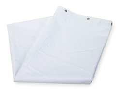 Industrial Grade 4EEY4 Shower Curtain, Nylon, White, 72x36