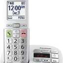 Panasonic Cordless Phone, Easy to Use with Large Display and Big Buttons, Flashing Favorites Key, Built in Flashlight, Call Block, Volume Boost, Talking Caller ID, 1 Cordless Handset KXTGU430W, 1 Handset White