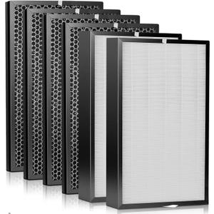 5000 Filter Replacement Set Compatible with AD5500 Air Purifier (2 Premiu Filters + 4 Carbon Filters) 6-Pack AD5000 Replacement Filters