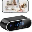 Wireless Hidden Camera Clock, 1080P HD Nanny Cam with Auto Night Vision for Home Monitoring, Indoor Motion Detection & Phone Alerts, 24H Display, Rechargeable Battery